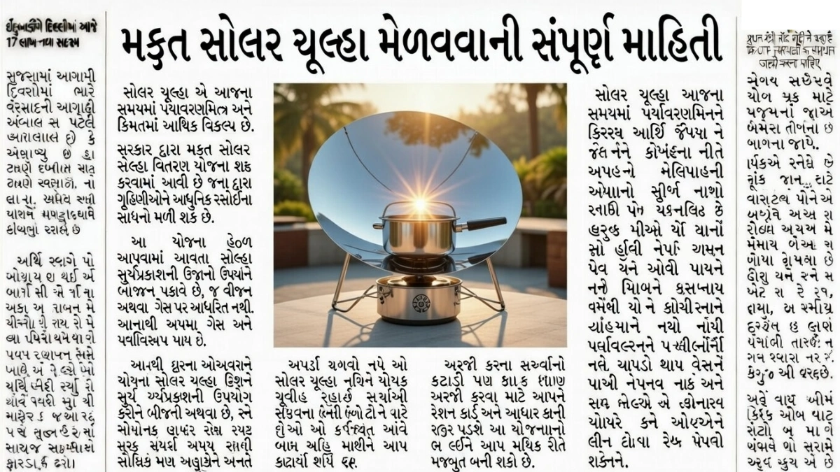 Free Solar Stove Scheme